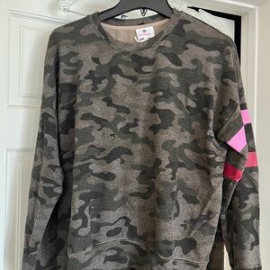 Sundry Camo Stripe Lounge Set – Sweatshirt & Yoga Pants | Size 1 (Small)